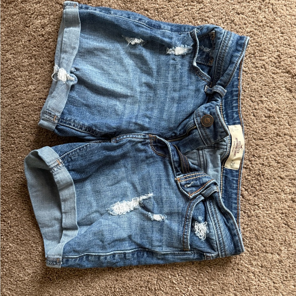 Hollister Distressed Blue Jean Shorts